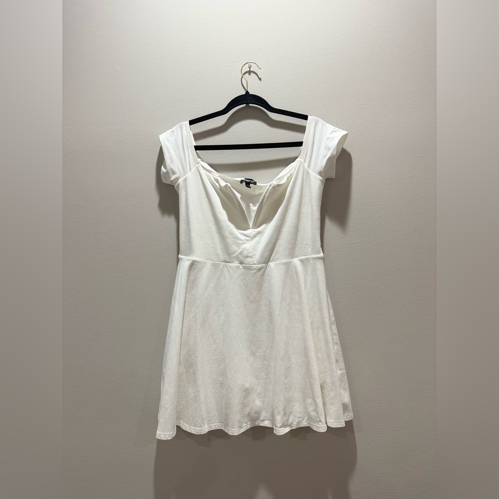 Express white off the shoulder skater dress